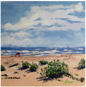 "Beach Scene on Galveston Island" by Adele Bower